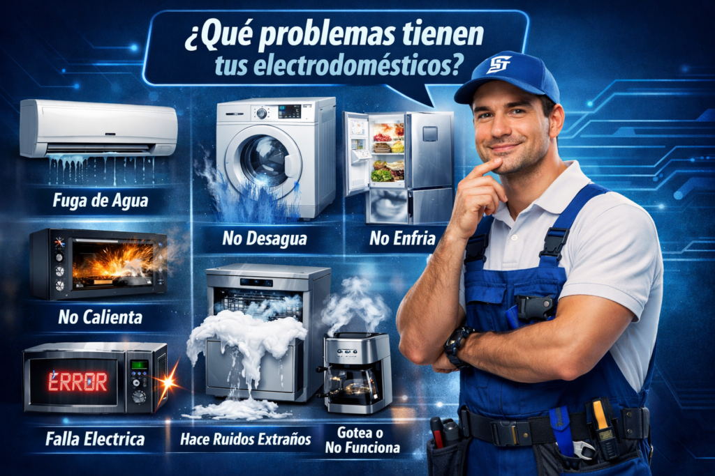 problemas con tu nevera, problemas con tu calentador, problemas con tu lavadora, problemas con tu secadora, problemas con tu aire acondicionado